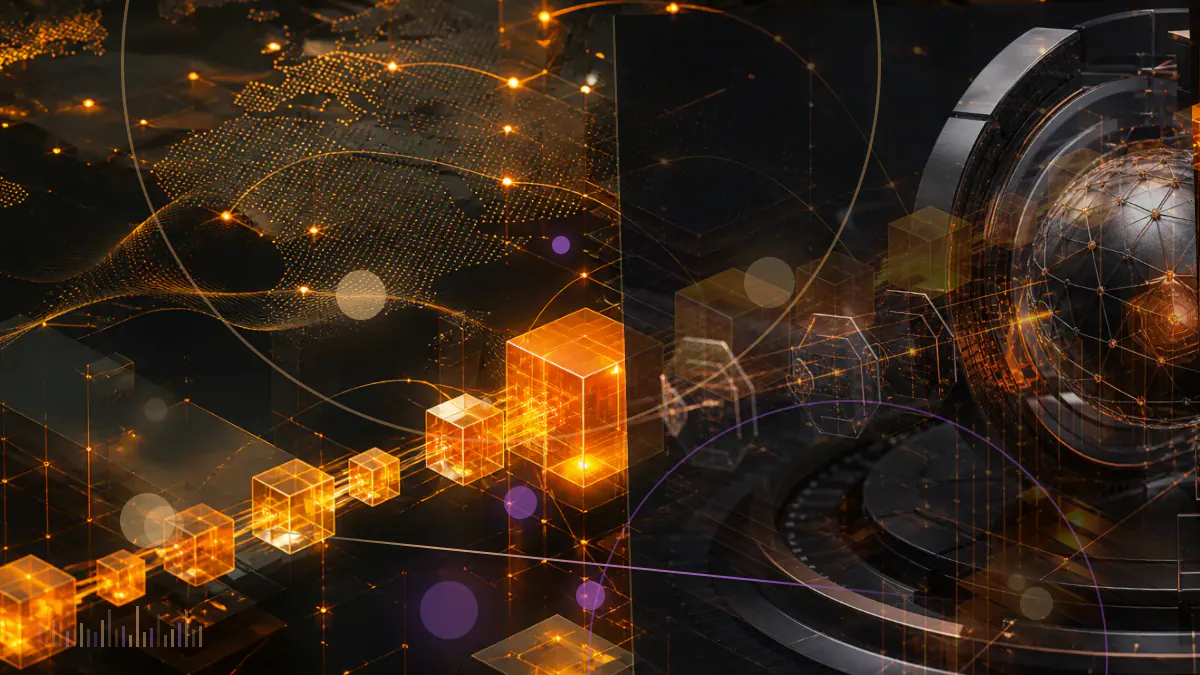 Conceptual illustration of a digital-asset trading interface facing a federal courthouse and regulatory documents